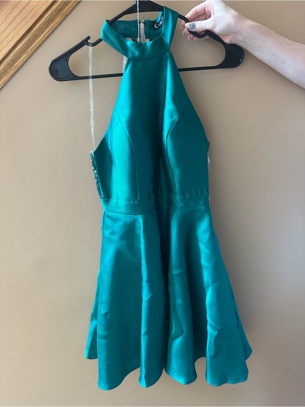 Green Halter Fit & Flare Dress